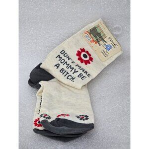 Blue Q Don't Make Mommy Be A B.... Women's Crew Socks Size 5-10 Funny Novelty